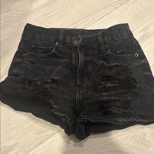 American Eagle Outfitters Black Distressed Jean Shorts